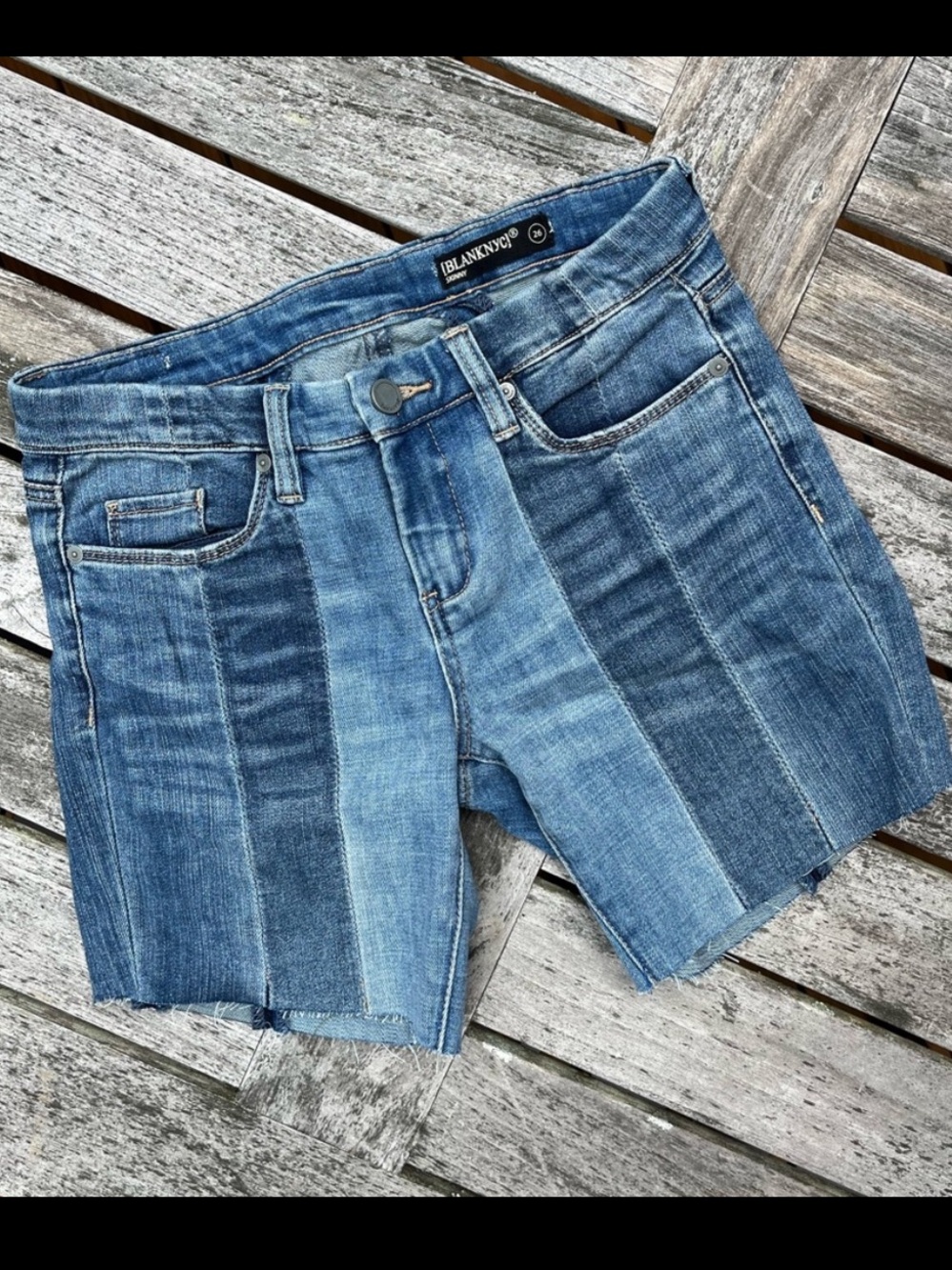 BlankNYC Patchwork Denim Jean Shorts